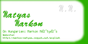 matyas markon business card